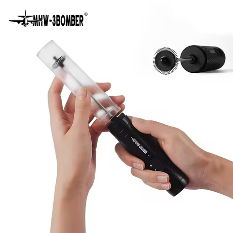 MHW-3BOMBER Electric Milk Frother USB Rechargeable Handheld Milk Foamer 2 Speeds Coffee Foam Maker B