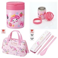 日本 Skater 保溫飯壺 + 保溫飯袋 + 餐具套裝 - My Melody