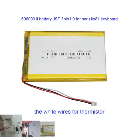 3.7V 4000mAh 14.8Wh Rechargeable Li-Polymer Li Lithium Battery 606090 With JST 3Pin 1.0 Plug For sar