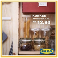 Ikea New!! Balang Glass Cover 0.5L Balang Raya Kuih Biskut Air Tight Small Airtight Jar With Lid Clear Glass