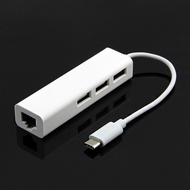 SAKHSHP USB Type C LAN Ethernet Adaptor with 3 Port USB Hub 2.0 - SYZD-LAN100+U2