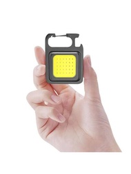 迷你USB可充電LED手電筒,4燈模式工作燈,便攜口袋手電筒鑰匙圈,野營小開瓶器,戶外口袋燈