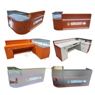 3-in-1 Lottery Counter with Light Box & Curved Glass  Sports Betting Kiosk Table for Shop