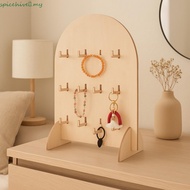 SPICEHIVE​ Earring Display Rack, Wooden 3 Layers Jewelry Storage Rack, Durable Detachable Hook Style