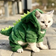 MALAYSIA..... Pet Clothes Dog Cat Clothes Dinosaur Warm Four-legged Clothes Cute  Green Dinosaur Tra