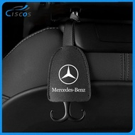 Ciscos Leather Car Seat Back Headrest Hook Car Interior Accessories For Mercedes Benz CLA W124 W204 AMG A180