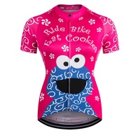 Cartoon Style Women Cycling Jerseys Shirt MTB Jersey Pro Mountian Bicycle Clothes Bike Wear Top Cycling Clothing Breathable
