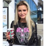 Women's Soft Premium Retro Style AC/DC Pink Print Baggy T-Shirt - Ready Stock