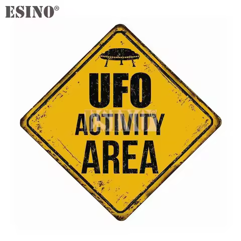 Car Styling Creative Funny Warning Area 51 Alien UFO Activity Area Cartoon PVC Decal Waterproof Car