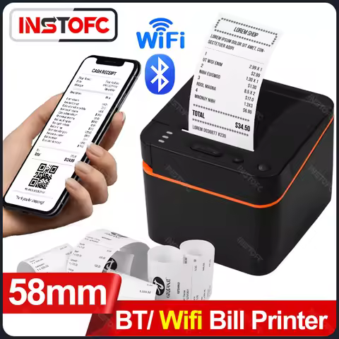 Desktop 58mm Receipt Printer Bluetooth USB Bill Thermal Maker for Retail Store Supermark Android Win