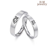 Fish Cat Love Couple Rings Simple Matte Unisex Couple Rings Anniversary Gift Cartoon Cat Open Ring