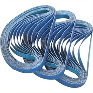 30PCS 330×10mm Zirconia Abrasive Sanding Belt, Blue Ceramic Sand Loop for Mini Belt Sander