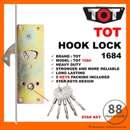 1684 Hook Lock / grill lock / grill door lock / kunci grill / door lock set / door lock handle / pagar / grill lockset