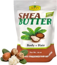 Nura's Raw Unrefined Natural Shea Butter, 100% Organic African Shea Butter for Skin & Hair Care - Mo