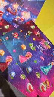 孖寶兄弟 Mario 貼紙 海報  超級瑪利歐銀河大電影 4dx