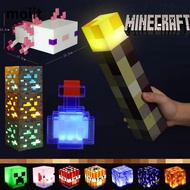 High Quality Torch Light Creeper Axolotl Diamond Night Light Minecraft Lamp Model Toys Gift