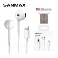 หูฟัง Sanmax D14 ไม่จำเป็นต้องใช้บลูทูธ อินเตอร์เฟซสายฟ้า ช่องทางซ้ายและขวา ไมโครโฟนในตัว เสียงดี  ส