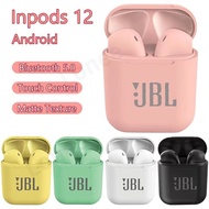 Free Gift+Ready Stock i12 Macaron Bluetooth Headset Matte Sports Binaural Wireless I12 tws Bluetooth