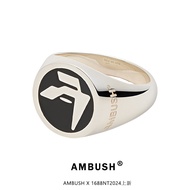 AMBUSH Stamp Ring Classic Badge High-End Retro Niche Ring Men Women Unique Simple Closed Ring