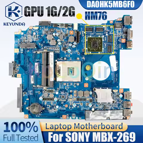 DA0HK5MB6F0 For SONY MBX-269 Notebook Mainboard SLJ8E HM76 216-0833002 1G 2G A1876099A A1892053A Lap
