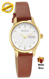 ORIGINAL TITAN 2656YL01 Day & Date Display Leather Strap Ladies Watch