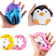 Anti-stress Cute Squishy Slow Rising Unicorn Penguin Starry Sky Squishi PU Squishy Cake Cream Toys S