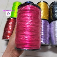 Cuộn dây tim dù màu hồng 3mm làm handmade cuộn 100m