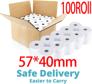 กระดาษความร้อน 57x38 100 ม้วน กระดาษเครื่องพิมพ์ใบเสร็จ pos กระดาษใบเสร็จ กระดาษความร้อนกระดาษเครื่อ