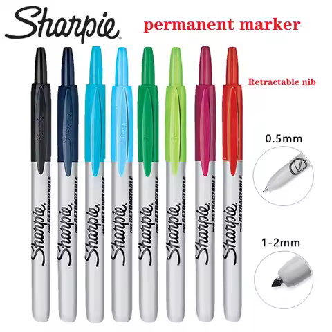 1 Pcs American Sharpie Retractable Push Marker Pen Extremely Fine No Cap Marker Pen Oily Pen 32701 A