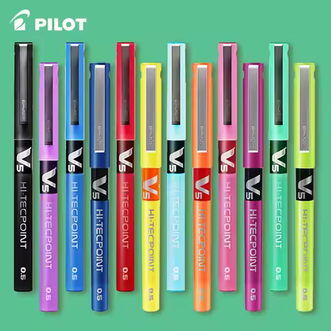Japan Pilot V5 0.5mm Gel Pen Liquid Ink Hi Tec Point Rollerball Pens, Roller Ball Sign Pen for Offic