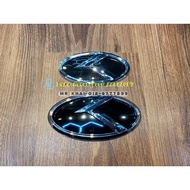 Kia K2 K3 Logo Emblem Front & Rear Curve Kia Forte K5 Badge Black 11CM x 5.6CM / 13CM x 6.5CM