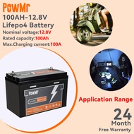 PowMr 12.8V 100/150/200/300AH LiFePo4 Battery Solar Battery Multi-purpose battery Suitable For Solar
