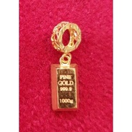 916 Mini Gold Bar Pendant / Charm 916小金砖吊坠