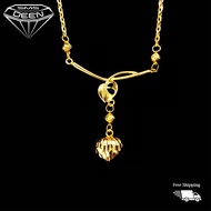 SMS DEEN V-Chain, ±5.5GM - Gold 916 Emas - Rantai Leher-V (Info: L:±42CM - 5.86GM)