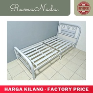 BASE TEBAL Single Bed / White Metal Bed Frame / Bedroom Furniture / Katil Single Murah / Katil Besi 