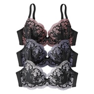 [Direct Form Japan] Nissen_  Flower Lace Bra 3-Piece Set (Triumph)