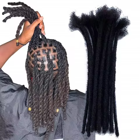 0.4cm Human Hair Microlocks Dreadlocks Extensions Full Head Handmade Permanent Humana Loc Extension 