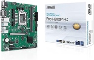 ASUS PRO H810M-C-CSM, Intel Motherboard, 6+1+1+1 Power Stage, DDR5 Slot, PCIe 5.0, Suitable for AI-A