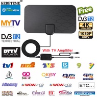 KEBETEME 4K 25DB HD Digital TV Antenna Signal Conversion head High Signal Capturing Cable HDTV 50 Miles Range VHF