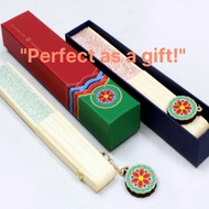 ONGOLE HANJI Traditional Handmade Hanji Fan Meaningful Gift 2 Colors  - Blue, Red. C30, C31, C39