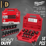 Milwaukee 14 Pcs Shockwave 1/2" Drive Metric Standard Impact Wrench Socket Set / 6 Points / 49-66-7013