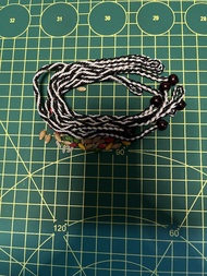 藏傳佛教西藏密宗藏式金剛繩已經開光加持黑白編織手鍊配木珠