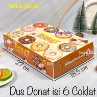 [Contents 10] Donut Box of 6 Full Motifs 27x18.5x5 cm Cake Box, Bread, Snack, Donut, 6 Colors, Choco