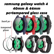 Samsung Watch5 / Watch4 44MM / 40MM Tempered Glass PC Case Cover Protector Watch 5 Watch 4 44MM / 40