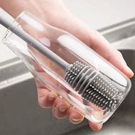 1pc Silicone Milk Bottle Brush 360 Long Handle Cup Brush Household Cleaning Brush Kitchen Brush Bottle Baby Bottle Brush