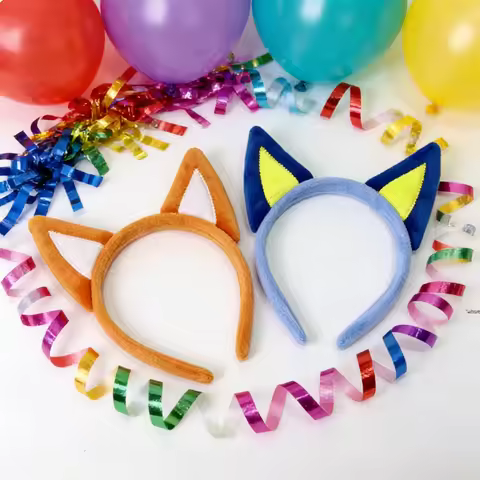 NEW Bluey Cosplay Animes Character Headband Dog Ear Hair Hoop Plush Headpiece Easter Party Cosplay C