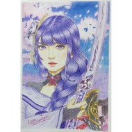 Genshin Impact Raiden Shogun Fanart Drawing Wall Art Decoration