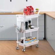 3 Tier Kitchen Trolley Shelves - White