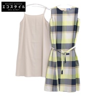 Blue Label Crestbridge 2024顏色格紋淺色斜紋長連身裙，36 碼