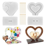 (MDQS) 2 Set Heart Shape 3D Photo Frame Resin Mold Epoxy Resin Moulds DIY Personalised Picture Frame